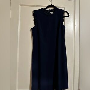 J Crew Ruffleneck suit dress in navy - size 8 NWT